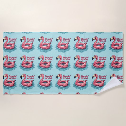Retro Flamingo Float Funny Summer Strandlaken (Voorkant)