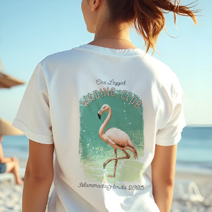 Retro Flamingo Florida Vakantie Fun Wading Club Tri-Blend Shirt