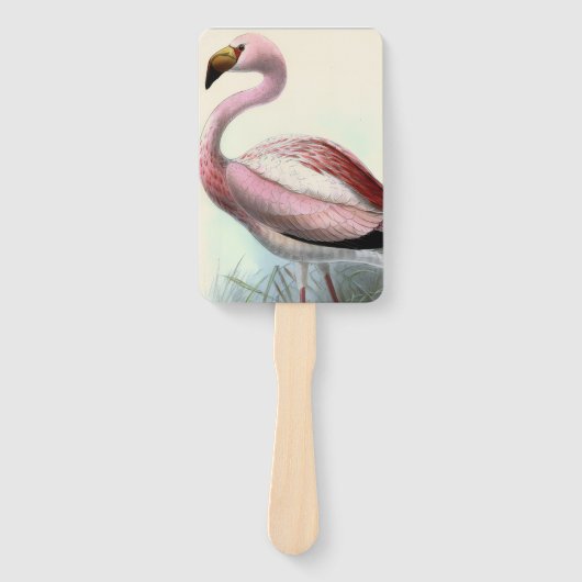 Retro Flamingo Handwaaier (Voorkant)