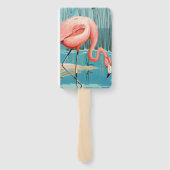 Retro Flamingo Handwaaier (Achterkant)