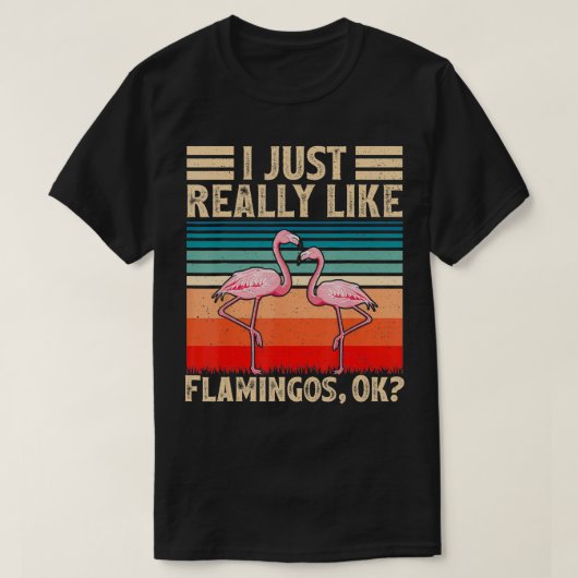  Retro Flamingo Lover Ik hou gewoon heel erg van F T-shirt (Design voorkant)