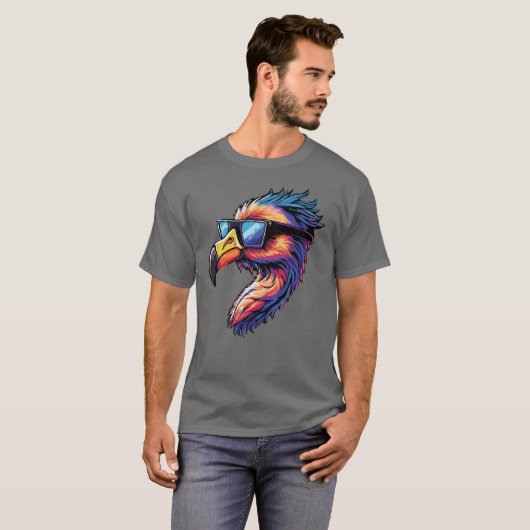 Retro Flamingo met zonnebril Classic Chill Vibes T-shirt (Voorkant volledig)
