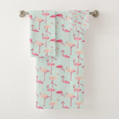 Retro-Flamingo patroon Bad Handdoek (Insitu)
