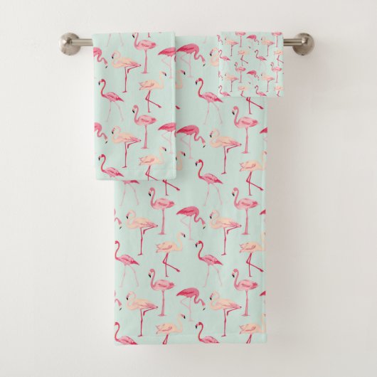 Retro-Flamingo patroon Bad Handdoek (Insitu)
