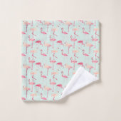 Retro-Flamingo patroon Bad Handdoek (Wasdoekje)