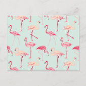 Retro-Flamingo patroon Briefkaart (Voorkant)