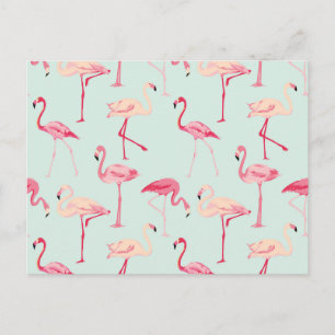 Retro-Flamingo patroon Briefkaart