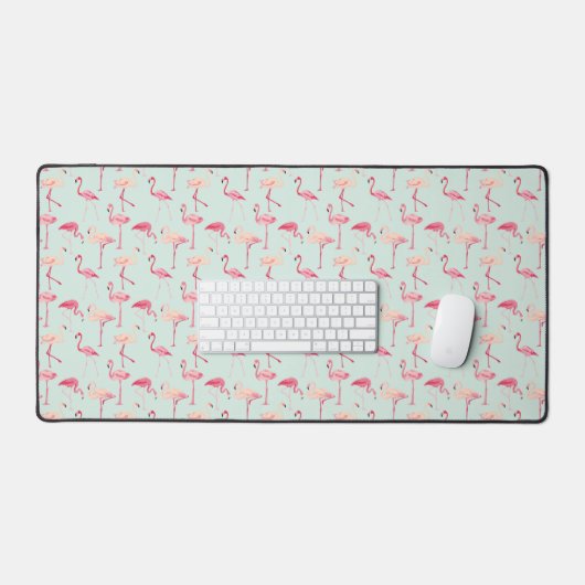 Retro-Flamingo patroon Bureaumat (Keyboard & Muis)