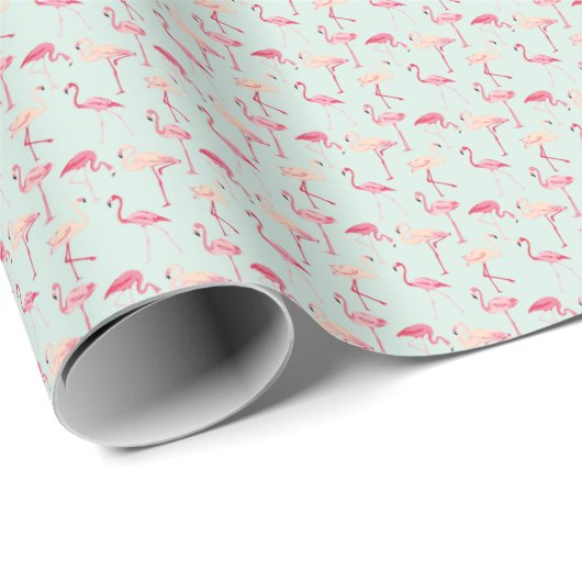 Retro-Flamingo patroon Cadeaupapier (Rol Hoek)