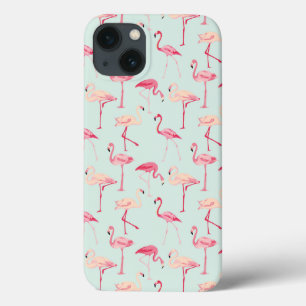 Retro-Flamingo patroon iPhone 13 Hoesje