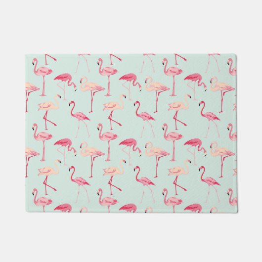 Retro-Flamingo patroon Deurmat (Voorkant)