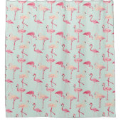 Retro-Flamingo patroon Douchegordijn (Voorkant)