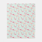 Retro-Flamingo patroon Fleece Deken (Voorkant)