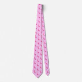 Retro Flamingo patroon, Fuchsia en roze Stropdas (Voorkant)