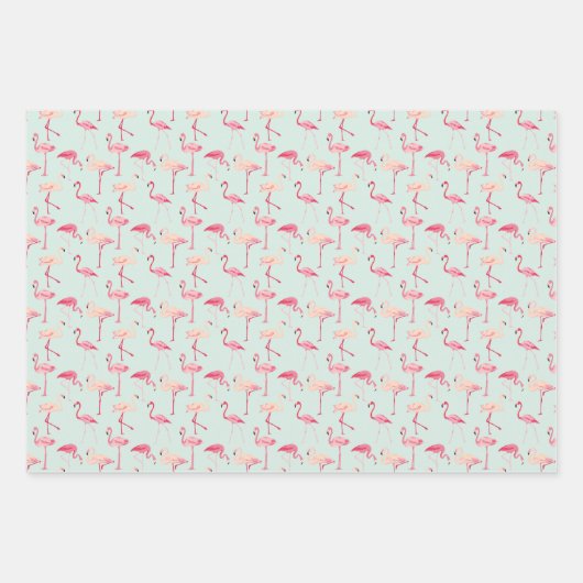 Retro-Flamingo patroon Inpakpapier Vel (Voorkant)