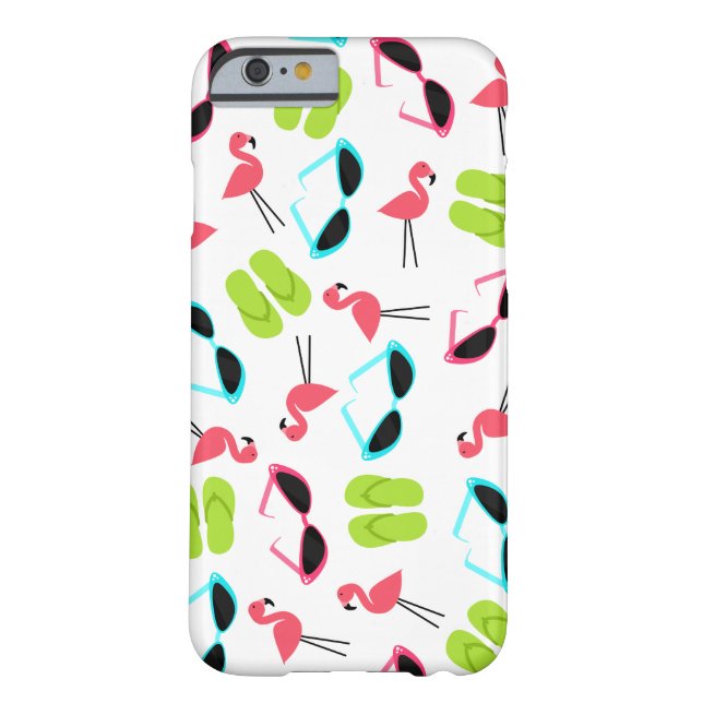 Retro Flamingo patroon iPhone 6 hoesje (Achterkant)