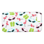 Retro Flamingo patroon iPhone 7 hoesje (Achterkant (Horizontaal))