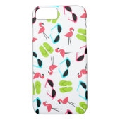 Retro Flamingo patroon iPhone 7 hoesje (Achterkant)