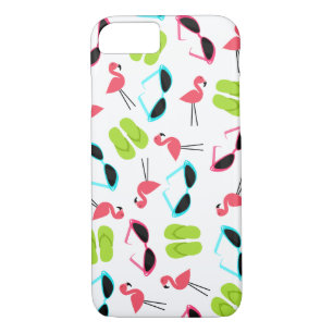 Retro Flamingo patroon iPhone 7 hoesje