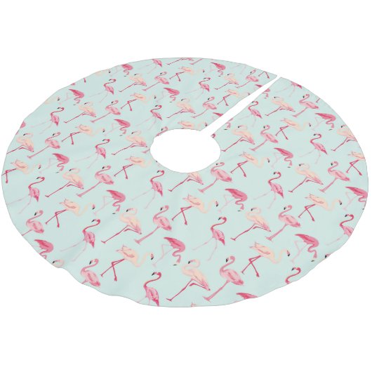 Retro-Flamingo patroon Kerstboom Rok (Gekanteld)