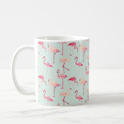 Retro-Flamingo patroon Koffiemok (Links)