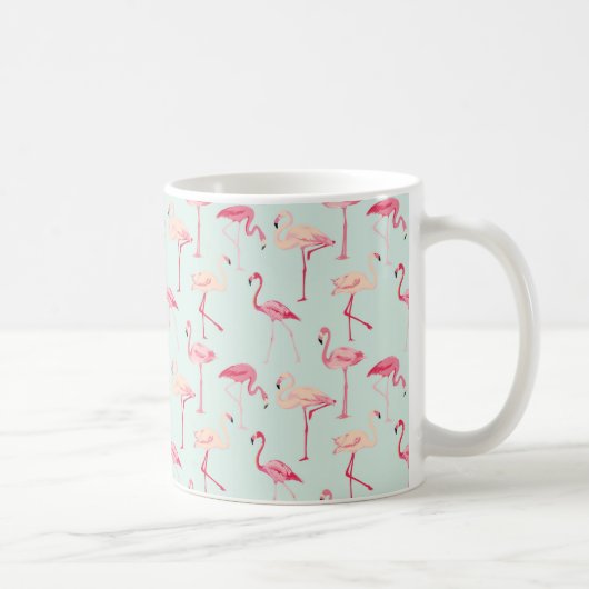 Retro-Flamingo patroon Koffiemok (Rechts)