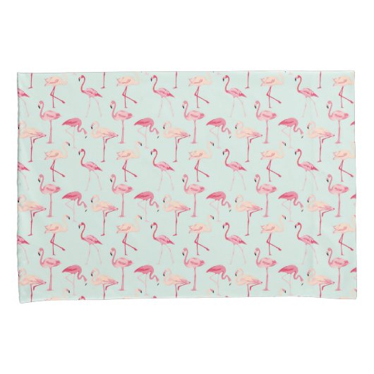 Retro-Flamingo patroon Kussensloop (Voorkant-Rechts)