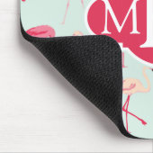 Retro Flamingo patroon | Monogram Muismat (Hoek)