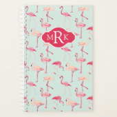 Retro-Flamingo patroon | Monogram Planner (Voorkant)