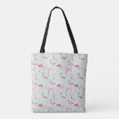 Retro-Flamingo patroon | Monogram Tote Bag (Achterkant)