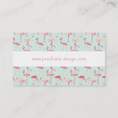 Retro-Flamingo patroon | Monogram Visitekaartje (Achterkant)