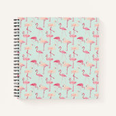 Retro-Flamingo patroon Notitieboek (Voorkant)