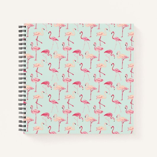 Retro-Flamingo patroon Notitieboek (Voorkant)