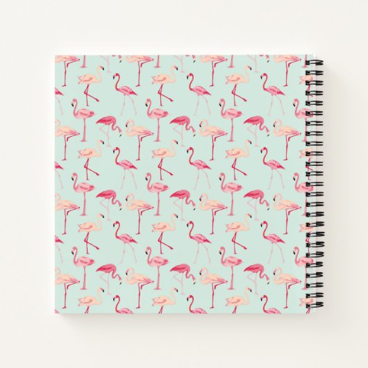 Retro-Flamingo patroon Notitieboek (Achterkant)