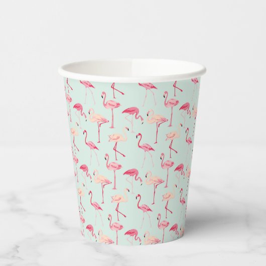 Retro-Flamingo patroon Papieren Bekers (Links)