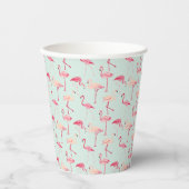 Retro-Flamingo patroon Papieren Bekers (Voorkant)