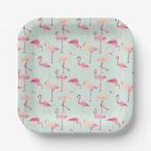 Retro-Flamingo patroon Papieren Bordje (Voorkant)