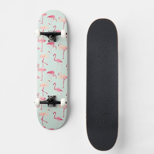 Retro-Flamingo patroon Persoonlijk Skateboard (Voorkant)