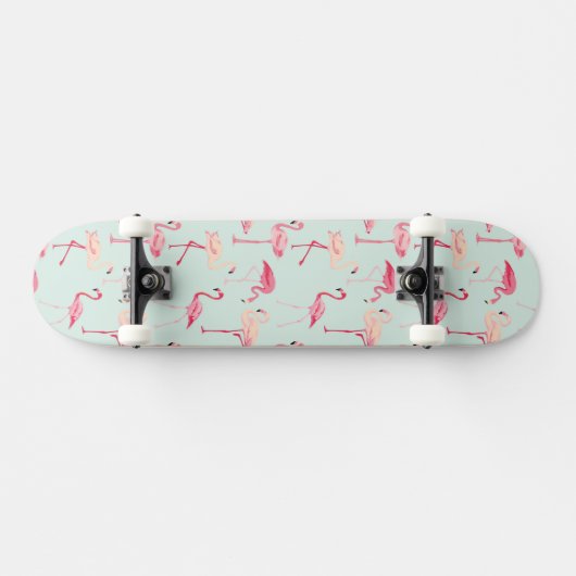 Retro-Flamingo patroon Persoonlijk Skateboard (Horizontaal)