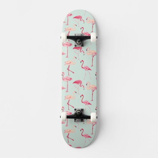 Retro-Flamingo patroon Persoonlijk Skateboard (Voorkant)