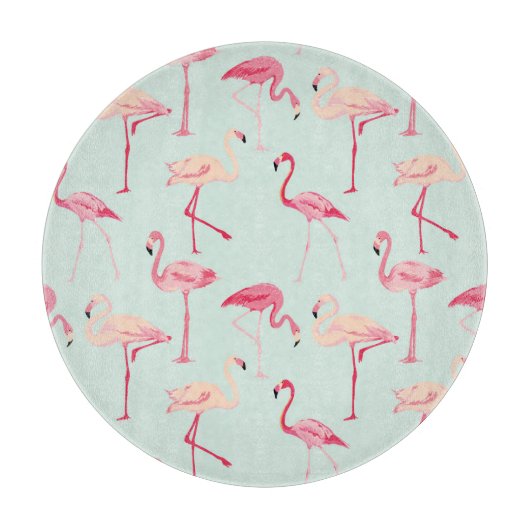 Retro-Flamingo patroon Snijplank (Voorkant)