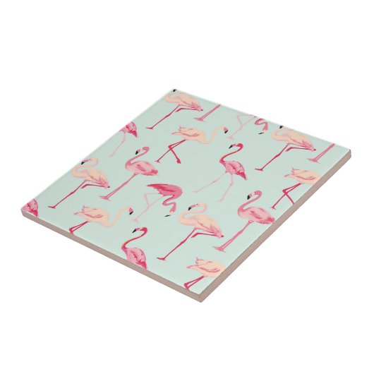 Retro-Flamingo patroon Tegeltje (Zijkant)