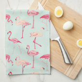 Retro-Flamingo patroon Theedoek (Quarter Fold)
