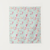 Retro-Flamingo patroon Wandkleed (Voorkant)