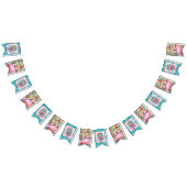 Retro Flamingo Pickleball Bruidsmeisje Shower Foto Vlaggetjes (Alle)