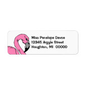 Retro Flamingo Pink White Return Address Label (Voorkant)