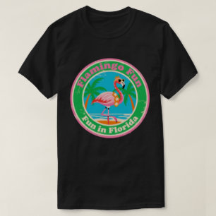 Retro Flamingo Plezier in Florida Strand T-shirt