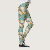 Retro Flamingo Poolside Summer Pattern (10) Leggings (Rechts)