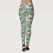 Retro Flamingo Poolside Summer Pattern (11) Leggings (Achterkant)