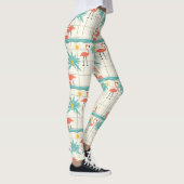 Retro Flamingo Poolside Summer Pattern (2) Leggings (Rechts)